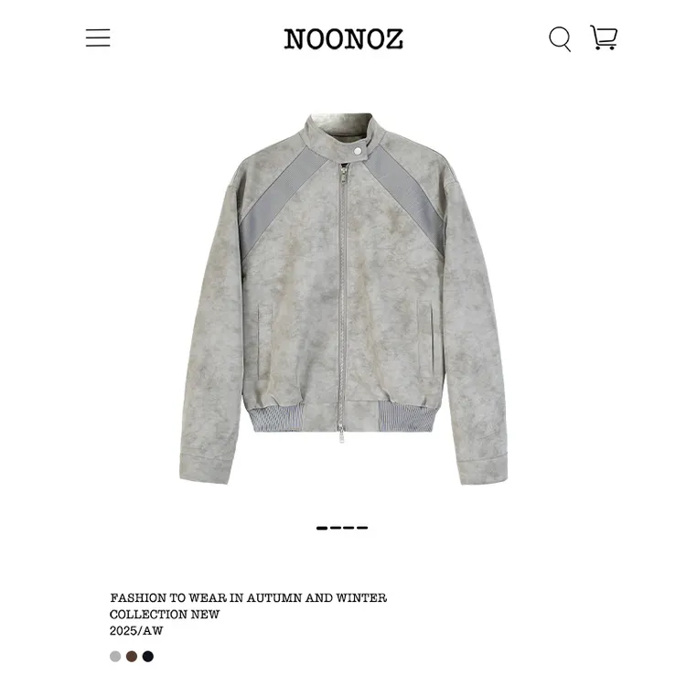 NOONOZ潮牌美式解构中性风做旧飞行员夹克男春季高级感PU皮衣外套