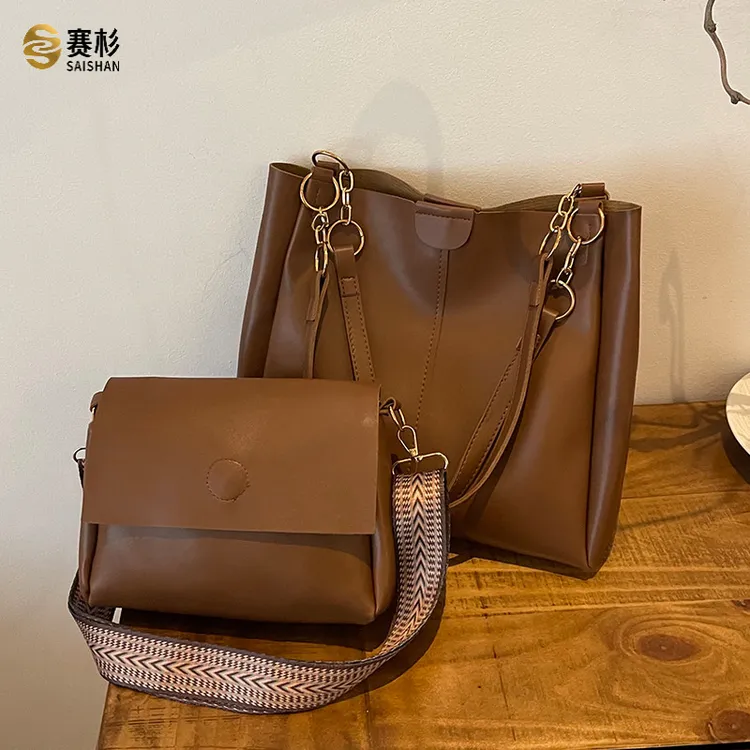 两件套大容量包包女2024新款时尚通勤手提包简约休闲单肩托特包女