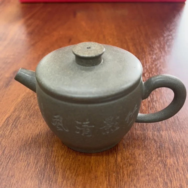 宜兴紫砂壶青段泥150cc茶壶青灰泥粗砂泡茶紫砂茶壶圆壶泥壶茶具