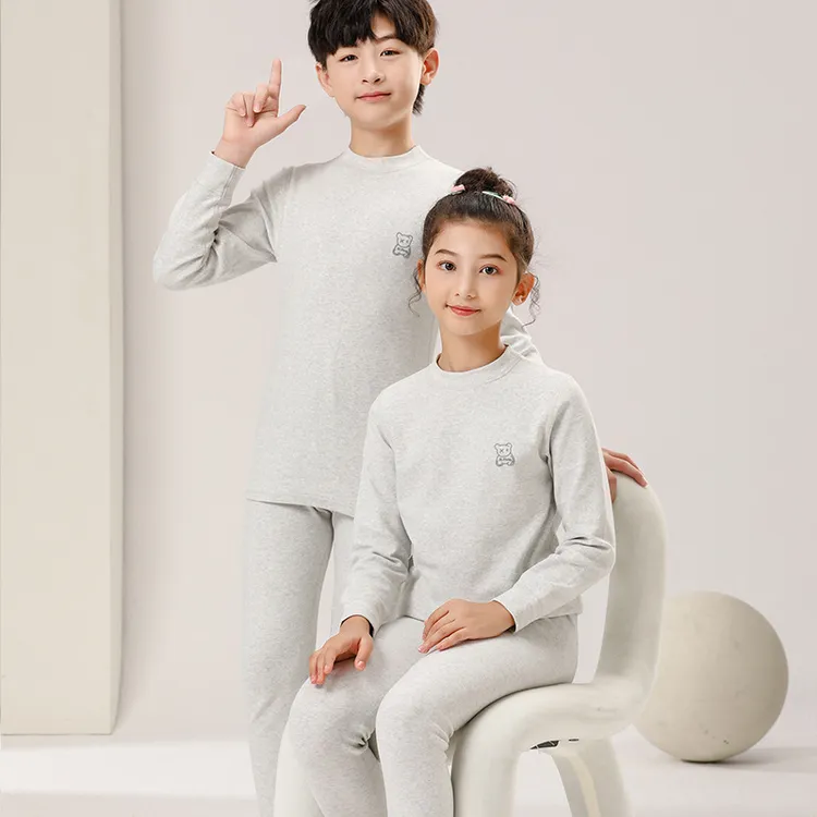 睡衣家居服大童纯棉女童男舒绒儿童内衣保暖彩棉小童秋裤秋衣