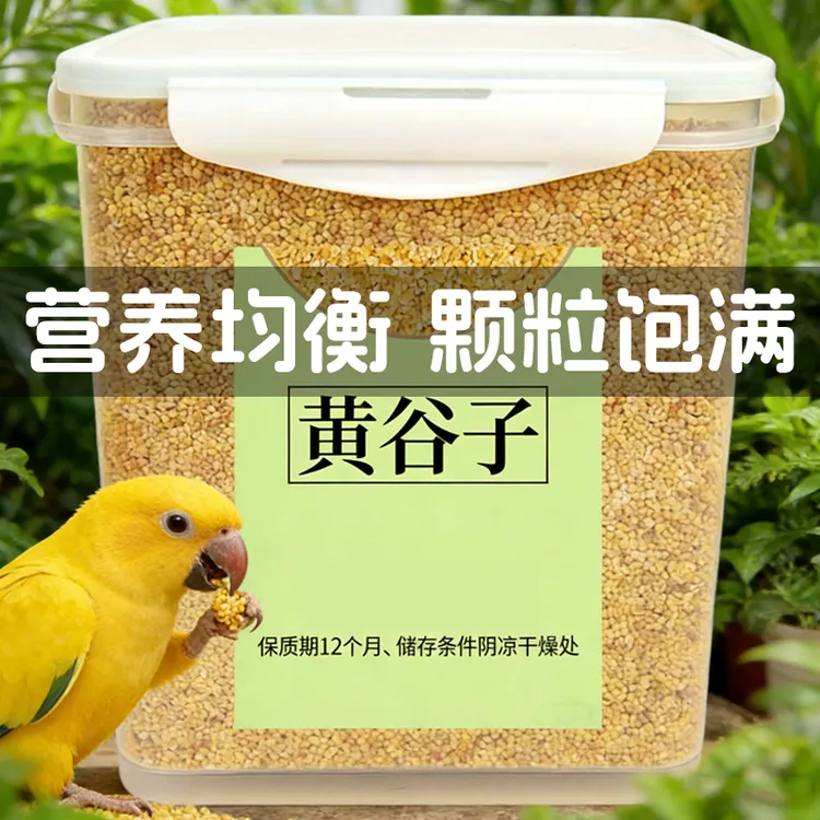 带壳黄谷子小米鹦鹉虎皮玄凤小太阳鸟粮和尚珍珠鸟专用营养饲料