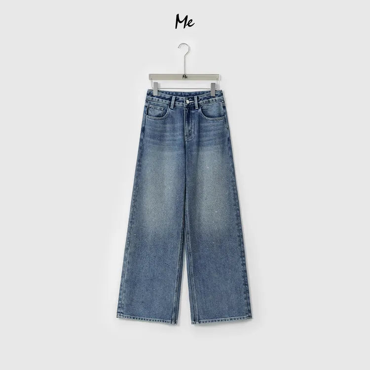 ME【银河直筒裤（加绒）】重工水洗高腰显瘦时尚满天星牛仔裤MESA5781