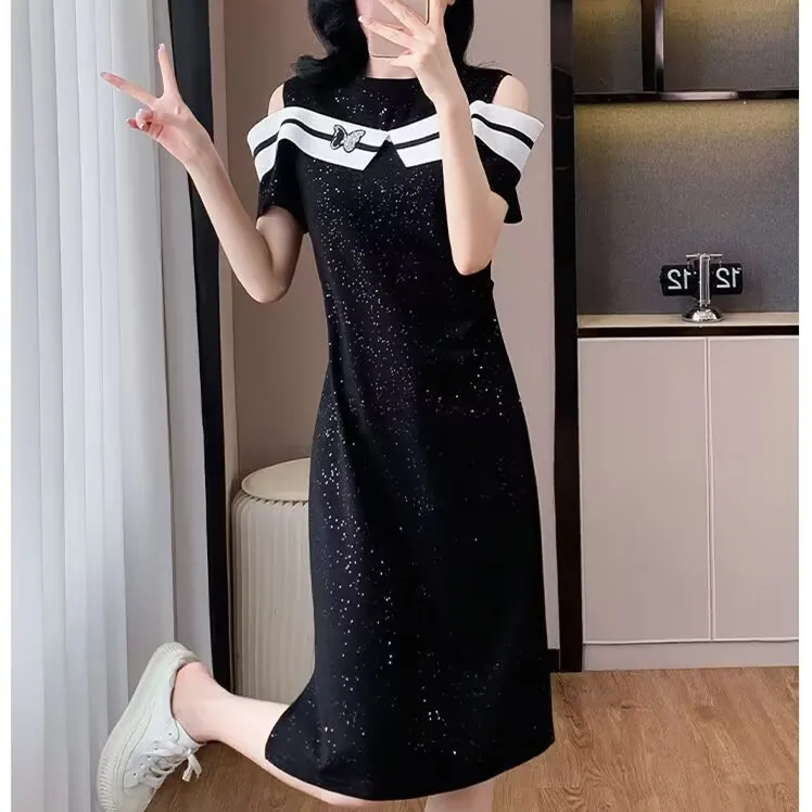 微胖mm连衣裙女士夏季大码宽松显瘦遮肉洋气质款小个子中长款裙子
