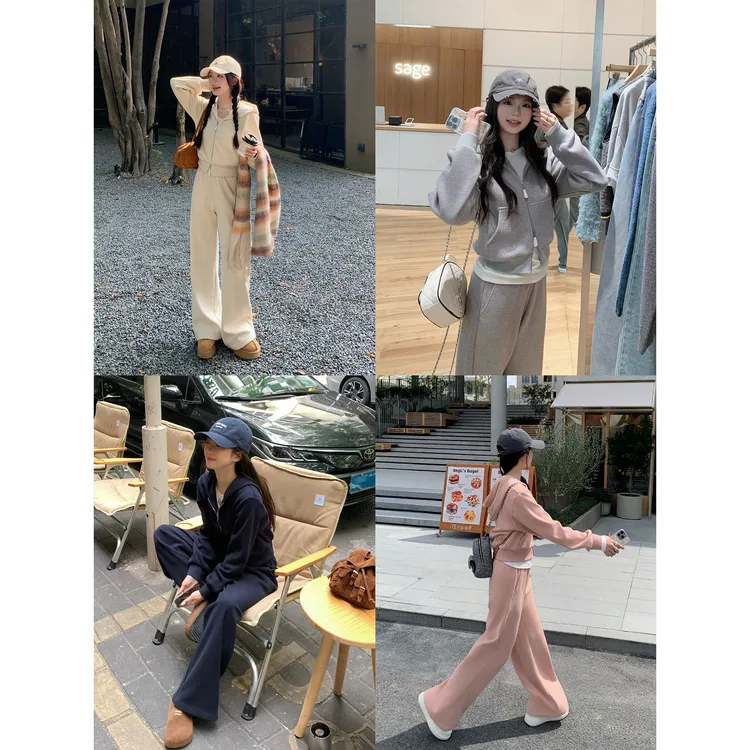 切糕自制【私藏舒适区】小个子秋冬许妍穿搭加绒两件套休闲卫衣套装