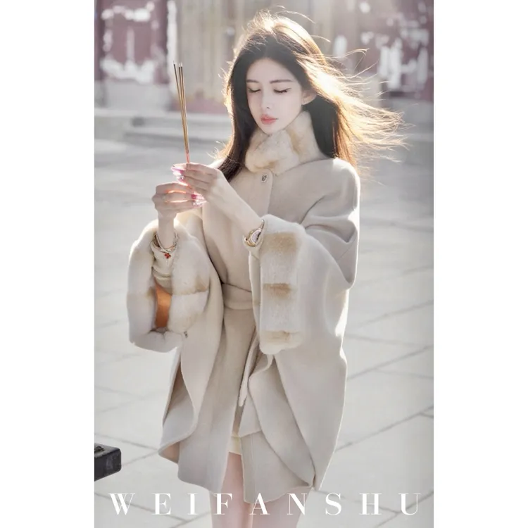 WEIFANSHU/魏凡舒【世家浅香】羊毛斗篷外套