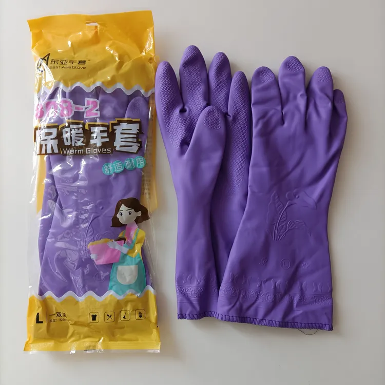 东亚808-2绒布保暖手套pvc家用洗碗洗衣防滑家用洗碗洗衣洗车防滑