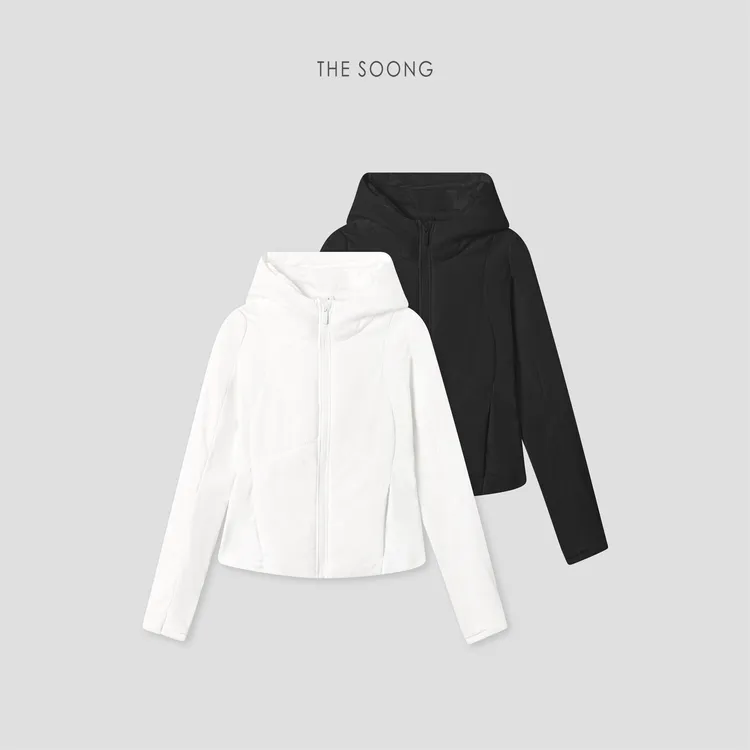 THESOONG|"曼妙塑型"极简轻盈保暖塑型线条感连帽棉服外套WWT8265