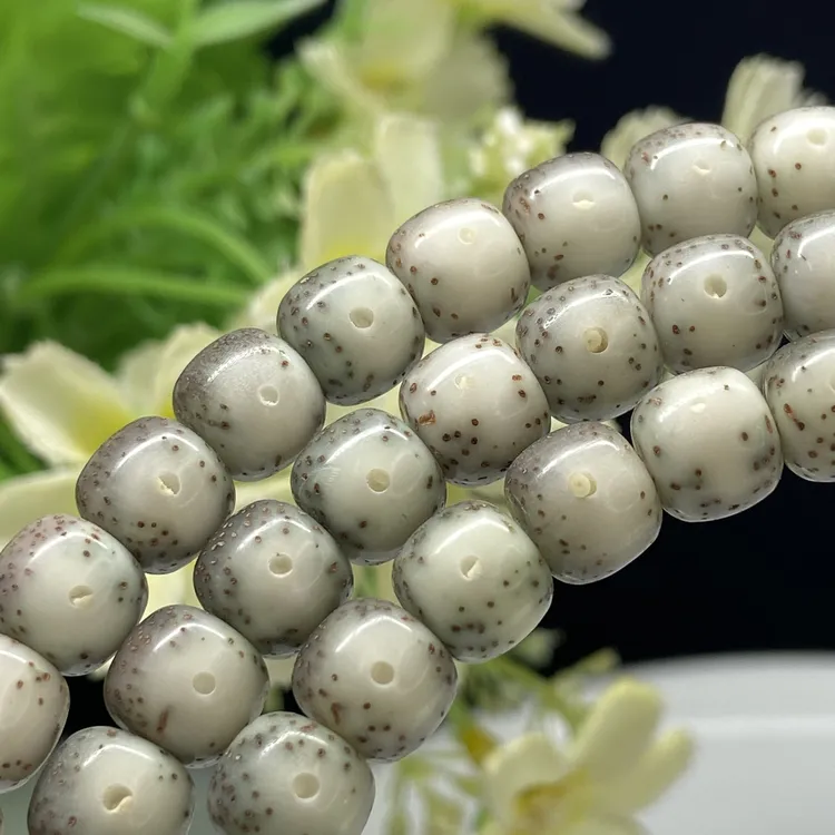 629191精选海南星月菩提108同枝果石玉料毕业款8x7mm大留白长串