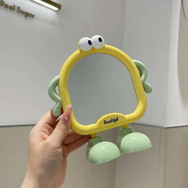 高品质创意化妆镜美妆镜可爱大脚梳子简约折叠发箍大眼仔梳妆镜子