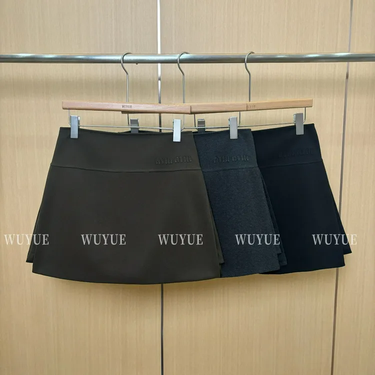 设计感加厚开叉裙裤高腰a字显瘦半身裙小众时尚大码女装秋冬新款