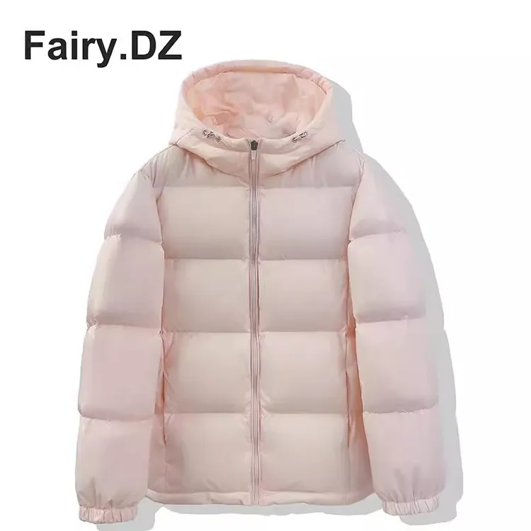 亮秋世羽粉色羽绒服女短款2025年新款冬季加厚小个子白鸭绒面包服