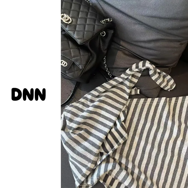 【大妮妮】大码条纹披肩慵懒气质