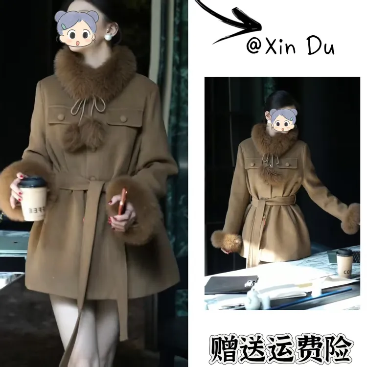 2025秋冬季新款时尚显瘦气质女士网红洋气外套百搭款D25420