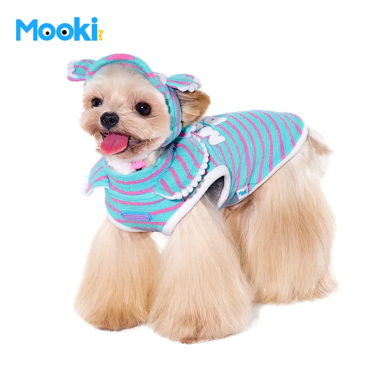 mookipet狗狗衣服2025新款西高地马尔济斯小型犬条纹翻领无袖背心