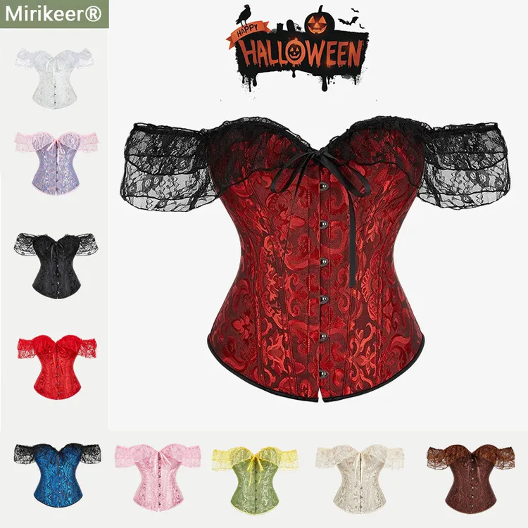 宫廷复古法式鱼骨胸衣美体蕾丝抹胸上衣性感corset圣诞万圣节装扮