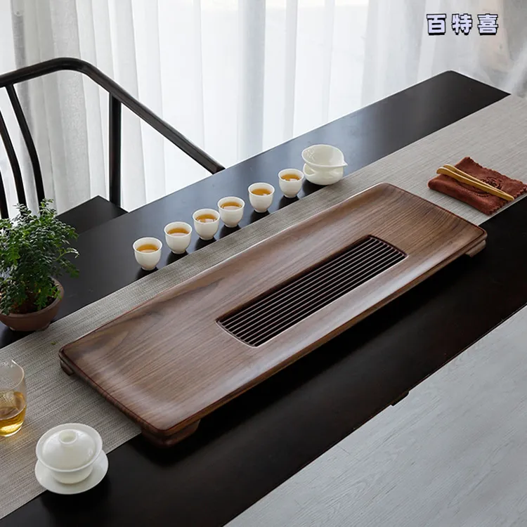 花梨茶台北美胡桃木茶盘电木家用简约新中式高端功夫实木茶具