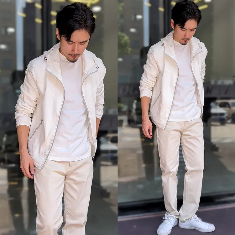 【柜货】意式轻奢老钱风男士亚麻外套轻薄透气商务休闲连帽外套