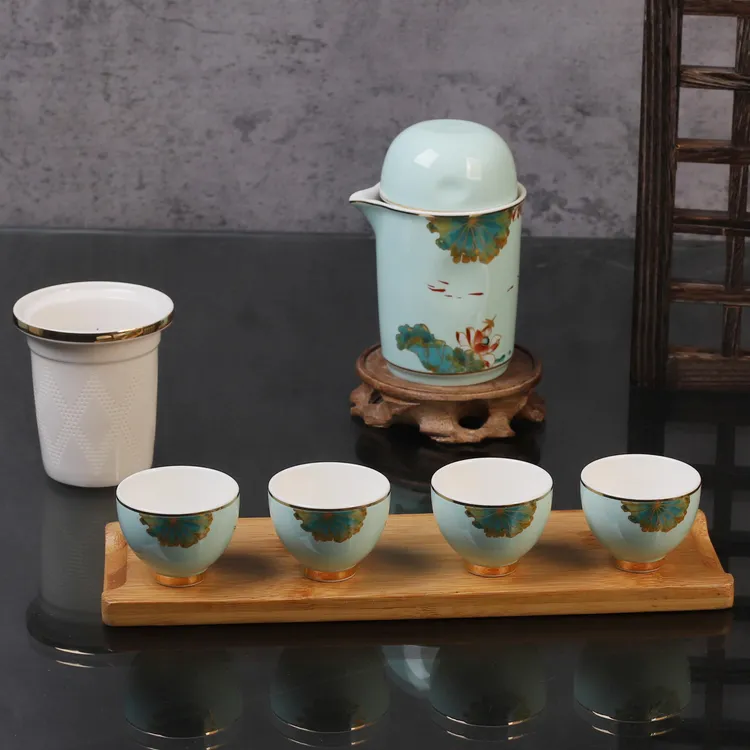 7件套旅行茶具 荷花