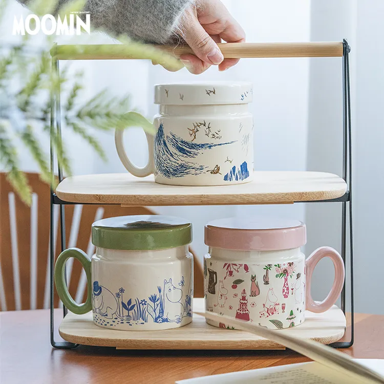 芬兰姆明moomin带盖茶杯陶瓷泡茶马克杯茶水分离含茶漏水杯瓷陶女