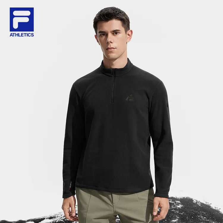 【半拉链立领摇粒绒】Fila/斐乐男冬季加厚保暖休闲上衣A11M547207F