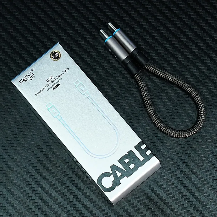 睿步仕15cm磁吸编织240W快充线E-Mark芯片48锭C-C数据线