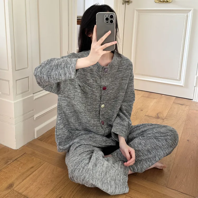 甜美睡衣女款冬季薄绒暖绒韩版高级感长袖长裤秋冬季可外穿家居服