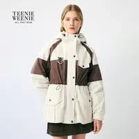 *TeenieWeenie小熊羽绒服25秋新款二合一撞色连帽外套TTJD254TC2K
