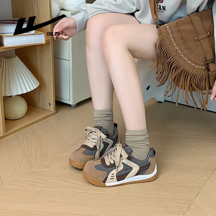 回力女鞋2025秋冬新款美拉德百搭软底透气休闲徳训鞋轻便板鞋子女