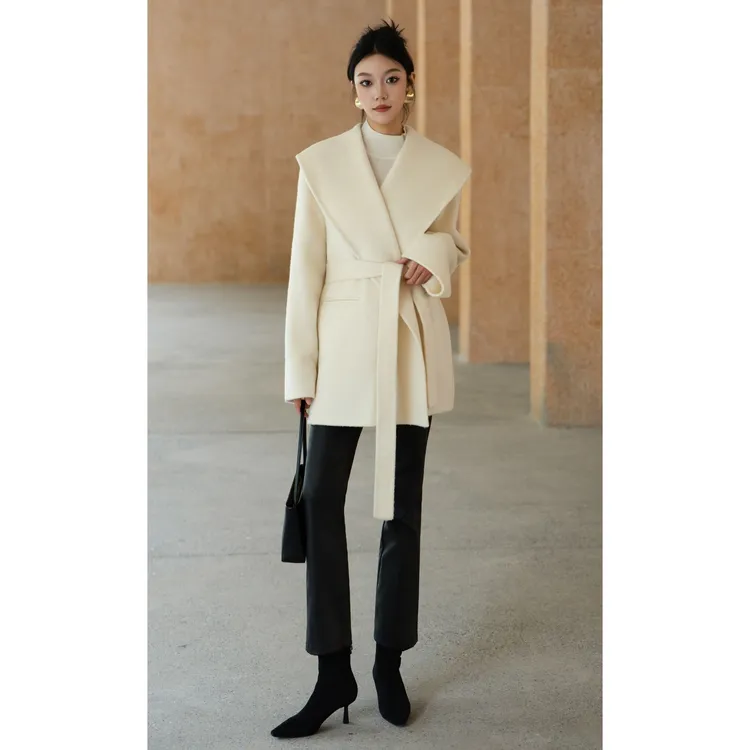 ZEROYK翎蔻 温柔慵懒风羊毛双面呢大衣2025秋冬新款高级感外套女