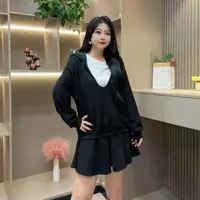 秋季卫衣-甜 5084时尚休闲运动假两件减龄显瘦胖MM大码女装新款