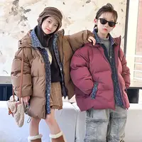 【小黄鸭假两件羽绒服】秋冬季新款牛仔拼接羽绒服加厚连帽款198
