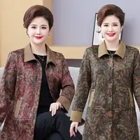中老年秋季大码中长款风衣外套新款时尚舒适之选妈妈装