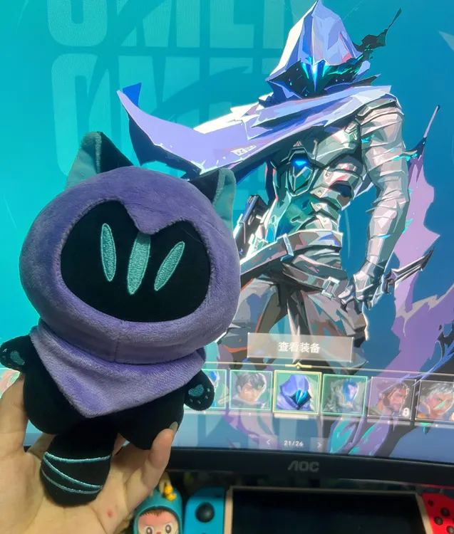 幽影喵喵//豹豹咖家omen猫猫瓦无畏契约玩偶同人周边礼物游戏周边