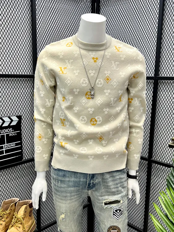 痞帅提花毛衣男潮牌青年内搭线衣打底衫2025新款秋冬季潮流针织衫