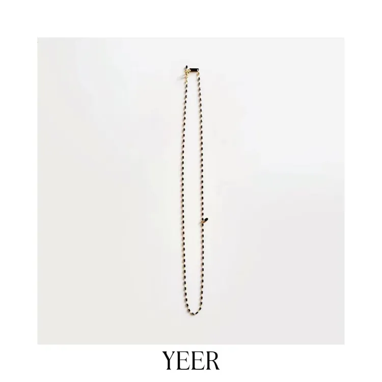 铜合金项链 YEER 小众精致质感百搭珐琅长款竹节项链毛衣链 高级