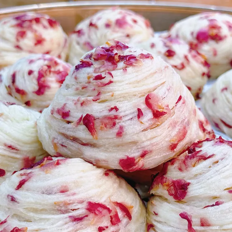 【配料干净】玫瑰燕窝丝花卷红糖肉松燕窝卷早餐馒头半成品营养手工