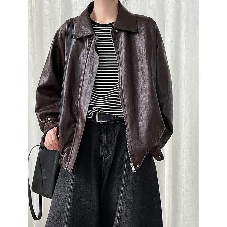 美式复古潮牌机车服夹克女2025秋季新款高级感PU皮衣外套休闲韩版