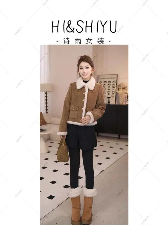 2025冬季新款美拉德短外套保暖白鸭绒羽绒外套上衣女款