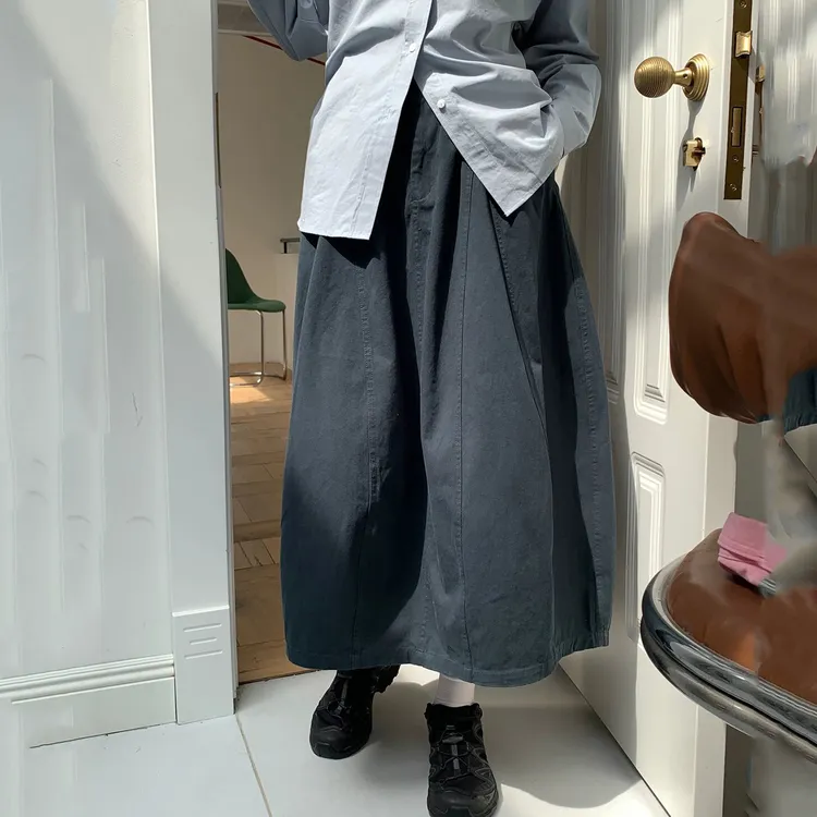 日系小清新少女花苞半身裙2026春高腰显瘦休闲中长款工装蓬蓬半裙