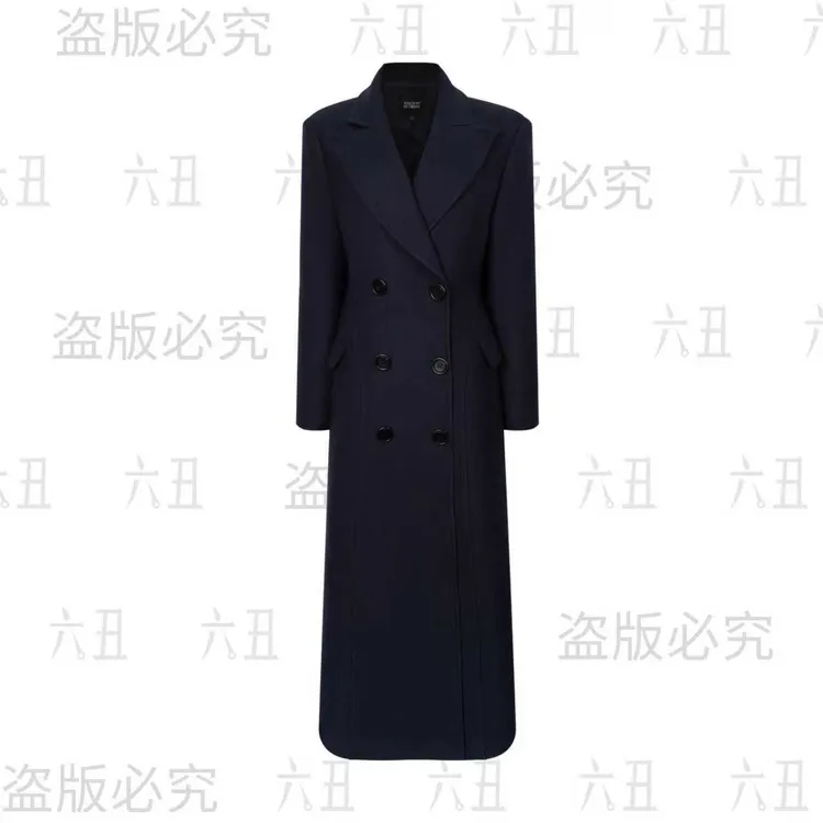 六丑【高定大衣】新款时尚气质显瘦通勤三色双排扣大衣510ADY0209