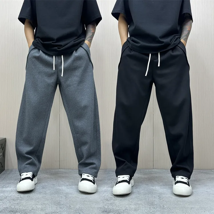 昊Studio秋季男士弯刀长裤运动休闲裤百搭直筒潮流宽松纯色休闲裤