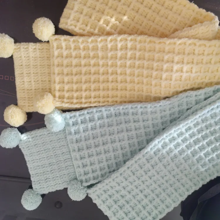 云朵棉华夫饼围巾手工编织diy柔软亲肤送朋友礼物特色170厘
