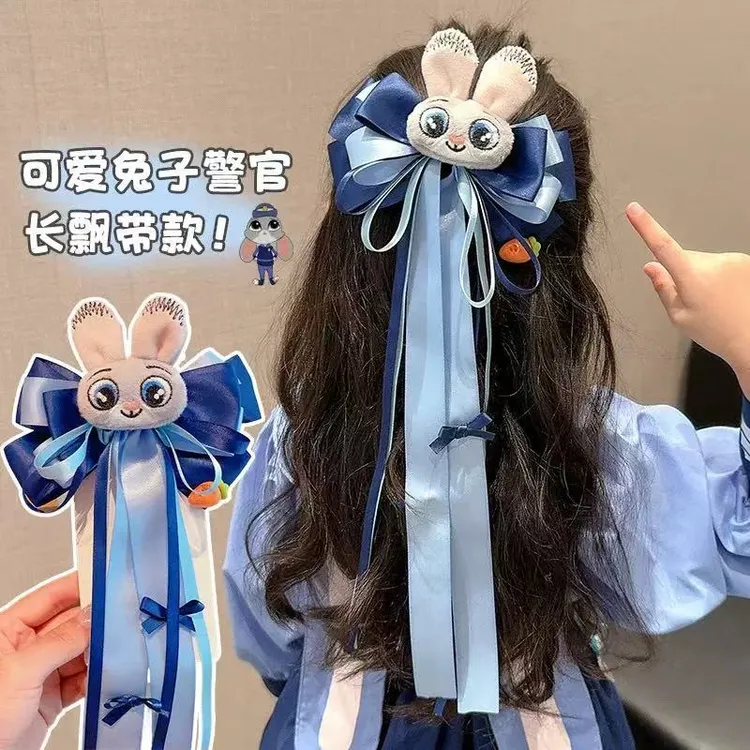 兔子警官发卡朱迪头饰新款甜美发饰动物朱迪兔蝴蝶结儿童配饰发夹