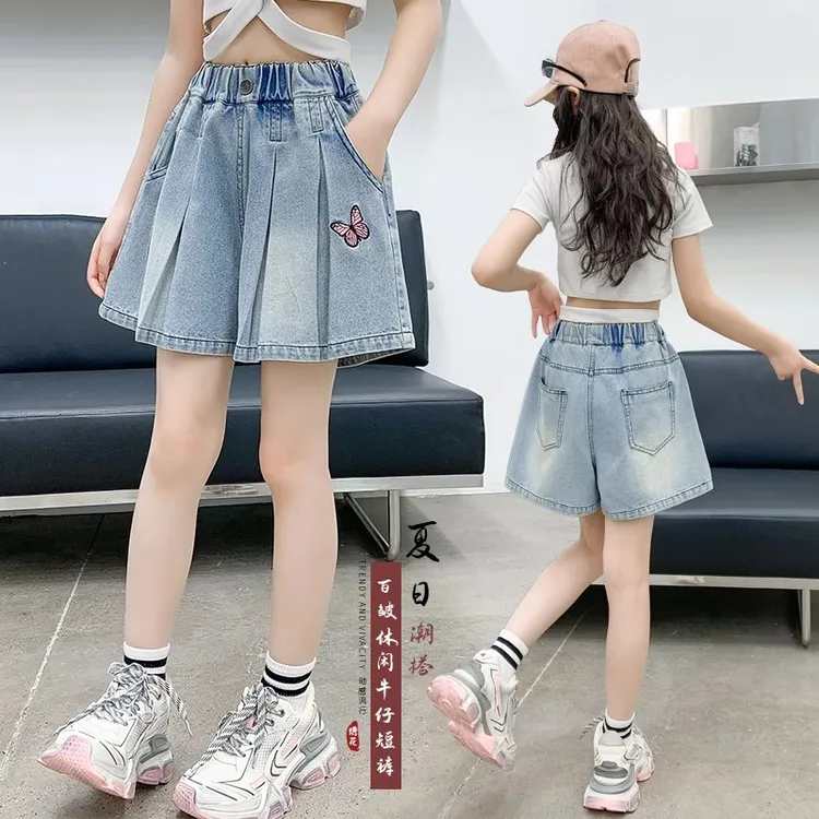 女童短裤夏装2025新款儿童薄款裤子女孩中大童牛仔裙裤夏季外穿潮