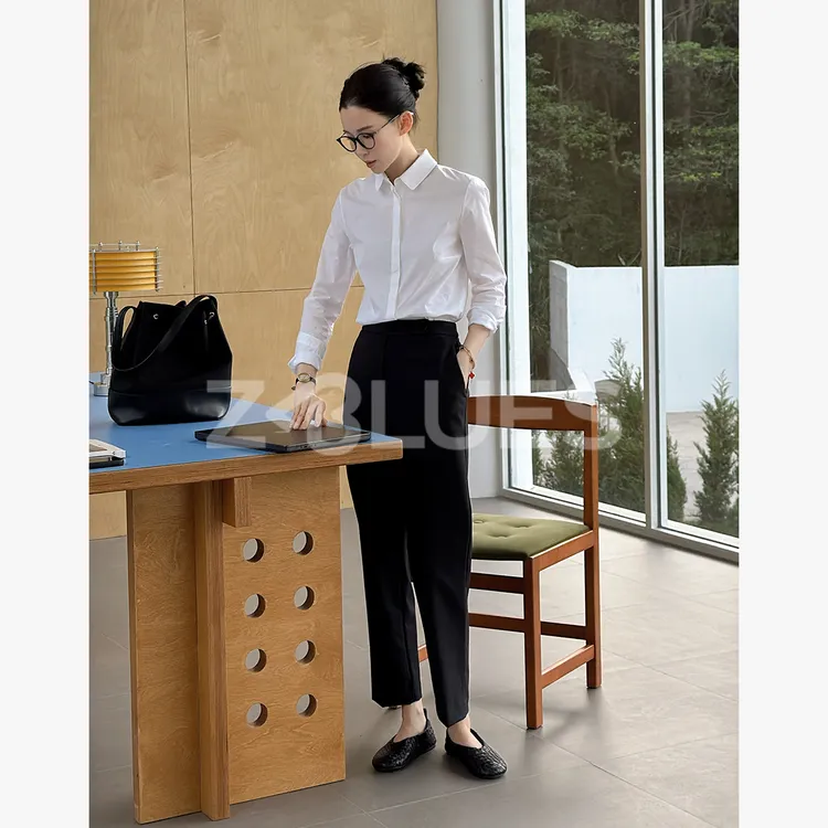 Z.blues【通勤闭眼拍】经典款型很正微弹棉混纺白衬衫YZLHKZ0027