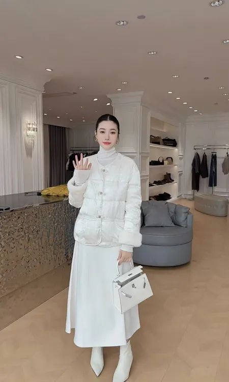 人丝面料新国际90绒国风外套