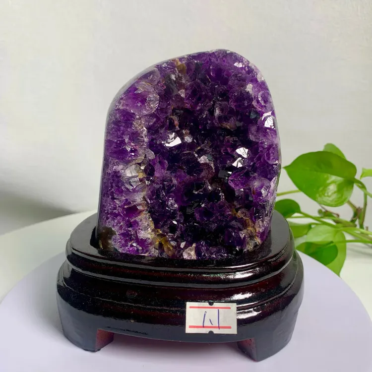 冰珂晶石天然乌拉圭精品紫罗兰色紫水晶摆件紫晶洞原矿消磁石紫晶