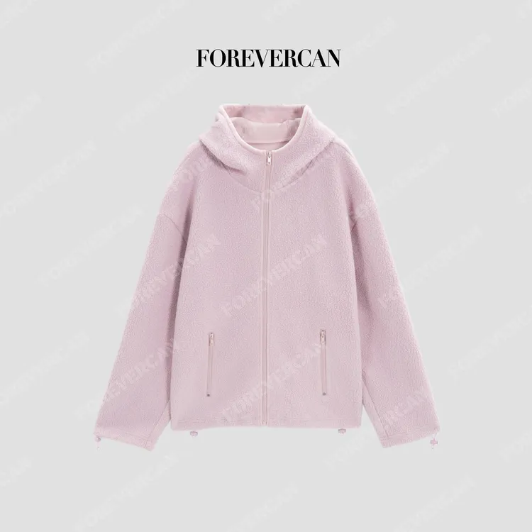 FOREVERCAN“初冬蔷薇”立裁高领连帽卫衣休闲夹克外套WC23895