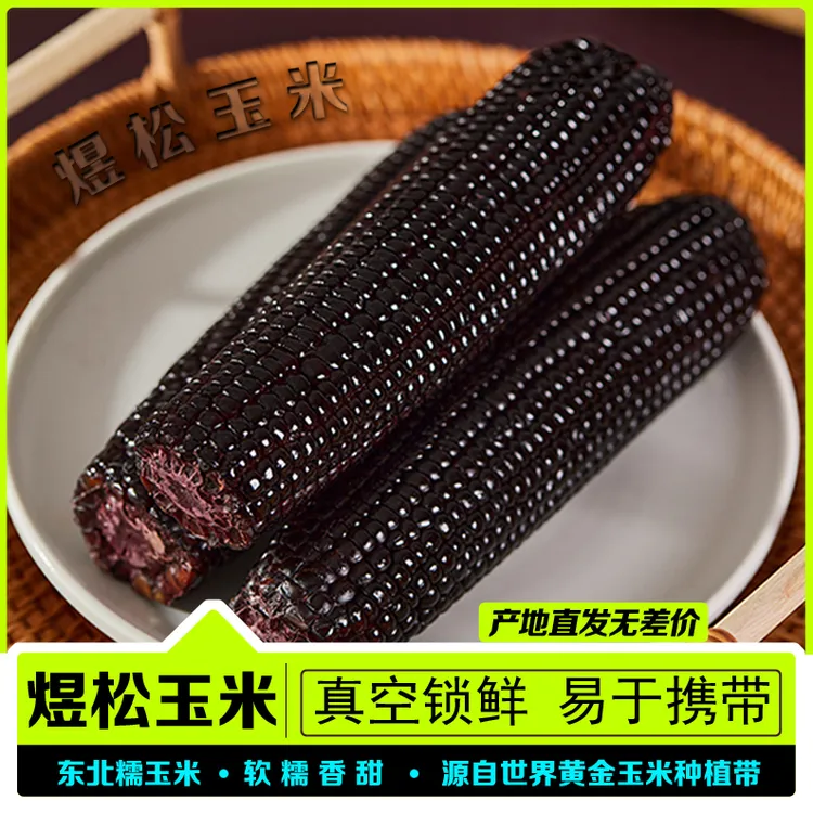 25年东北新鲜黑糯玉米软糯香甜真空包装低脂代餐整箱11支