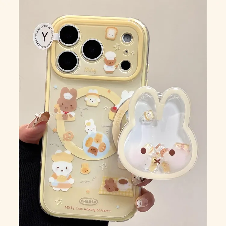 可爱烘焙面包米菲磁吸支架适用苹果17promax手机壳iphone16新款15